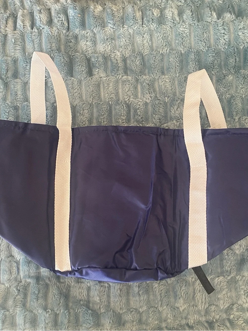 Waterproof Collapsable Foot Bath Basin or Beach Carryall Navy Blue w/Straps